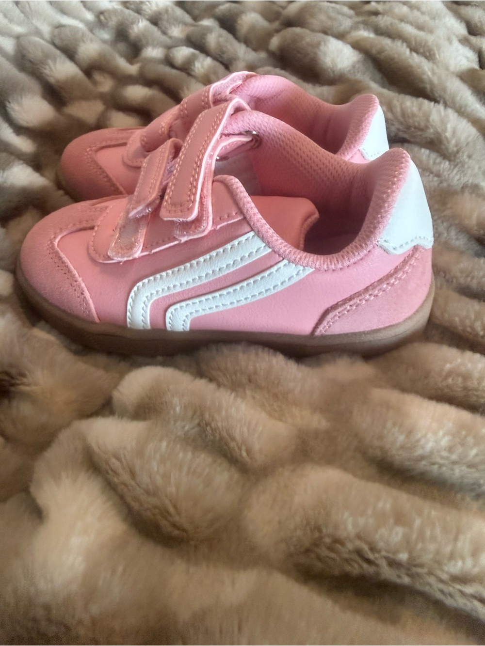 Cat & Jack Pink Velcro Sneakers with White Accents